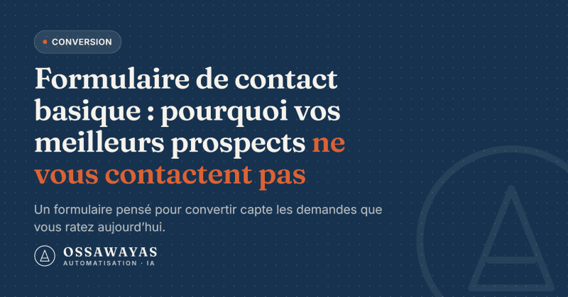 Formulaire de contact basique : pourquoi vos meilleurs prospects ne vous contactent pas